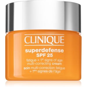 Clinique Superdefense™ SPF 25 Fatigue + 1st Signs Of Age Multi-Correcting Cream krém proti prvním známkám stárnutí pro mastnou a smíšenou pleť SPF 25