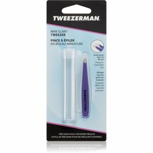 Tweezerman Mini Slant pinzeta se zešikmeným koncem mini s cestovním pouzdrem Lavender 1 ks