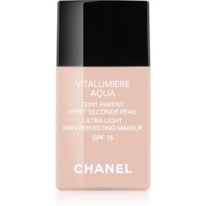 Chanel Vitalumière Aqua ultra lehký make-up pro zářivý vzhled pleti odstín 10 Beige SPF 15 30 ml