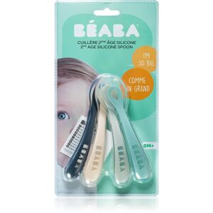 Beaba Silicone Spoon Set of 4 2nd age silicone spoon lžička pro děti Drizzle 4 ks