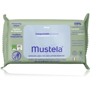 Mustela Compostable at Home Cleansing Wipes čisticí ubrousky pro děti od narození 60 ks