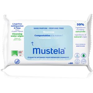 Mustela Compostable at Home Cleansing Wipes Perfume Free čisticí ubrousky bez parfemace pro děti od narození 60 ks