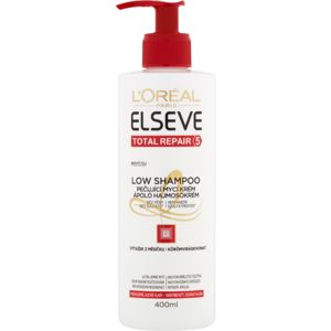 L’Oréal Paris Elseve Total Repair 5 Low Shampoo pečující mycí krém pro suché a poškozené vlasy 400 ml