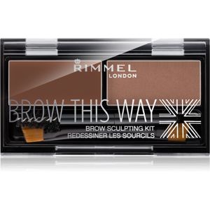 Rimmel Brow This Way paleta pro líčení obočí odstín 002 Medium Brown 1,3 g