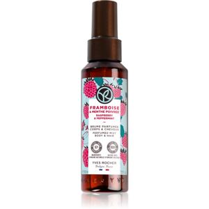 Yves Rocher Bain de Nature parfémovaný sprej na tělo a vlasy pro ženy Raspberry & Peppermint 100 ml
