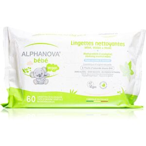 Alphanova Baby Bio extra jemné vlhčené čisticí ubrousky pro děti od narození 60 ks