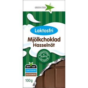 Green Star Bezlaktózová Mléčná čokoláda s lískovými oříšky mléčná čokoláda 100 g