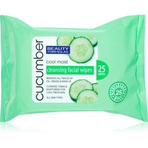 Beauty Formulas Cucumber čisticí ubrousky s výtažky z okurky 25 ks