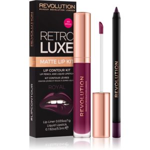 Makeup Revolution Retro Luxe matná sada na rty odstín Royal 5.5 ml