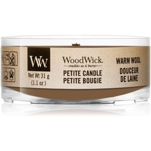 Woodwick Warm Wool votivní svíčka s dřevěným knotem 31 g