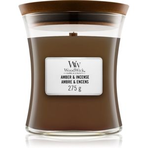 Woodwick Amber & Incense vonná svíčka s dřevěným knotem 275 g