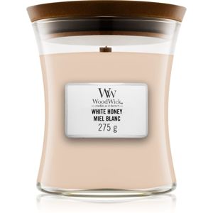 Woodwick White Honey Miel Blanc vonná svíčka s dřevěným knotem 275 g