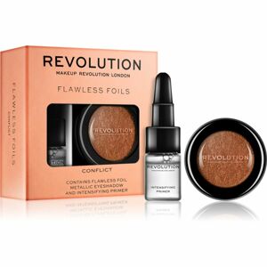 Makeup Revolution Flawless Foils metalické oční stíny s podkladovou bází odstín Conflict 2 g + 2 ml