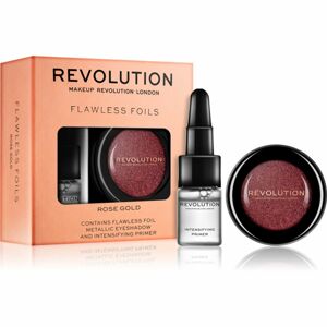 Makeup Revolution Flawless Foils metalické oční stíny s podkladovou bází odstín Rose Gold 2 g + 2 ml