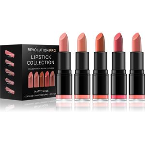 Revolution PRO Lipstick Collection sada rtěnek 5 ks odstín Matte Nude 5 ks