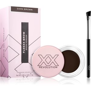 XX by Revolution FLEXX BROW dlouhotrvající gel na obočí se štětečkem odstín Dark Brown 2.5 g
