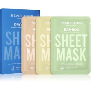 Revolution Skincare Biodegradable Dry Skin sada plátýnkových masek pro dehydratovanou suchou pleť 3 ks