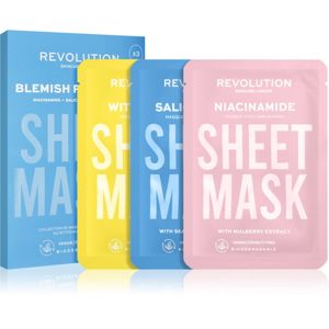 Revolution Skincare Biodegradable Blemish Prone Skin sada plátýnkových masek (pro mastnou a problematickou pleť)