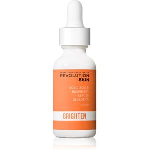 Revolution Skincare Brighten Kojic Acid & Raspberry Ketone Glucoside rozjasňující hydratační sérum pro sjednocení barevného tónu pleti 30 ml