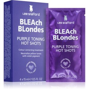 Lee Stafford Bleach Blondes Purple Toning Hot Shots vlasová péče neutralizující žluté tóny 4x15 ml