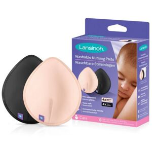 Lansinoh Breastfeeding Washable Nursing Pads textilní vložky do podprsenky Light Pink + Black 2x4 ks