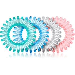 BrushArt Hair Rings Colour gumičky do vlasů Clear Mix 4 ks