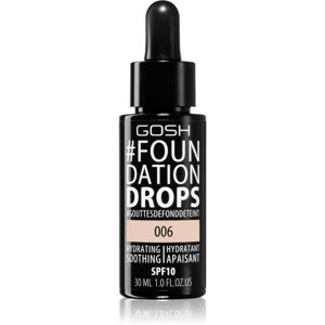 Gosh Foundation Drops lehký make-up ve formě kapek SPF 10 odstín 006 Tawny 30 ml