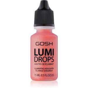 Gosh Lumi Drops tekutý rozjasňovač odstín 010 Coral Blush 15 ml