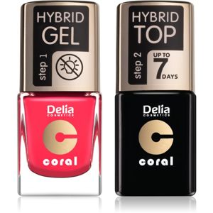 Delia Cosmetics Coral Nail Enamel Hybrid Gel výhodné balení na nehty pro ženy odstín 03