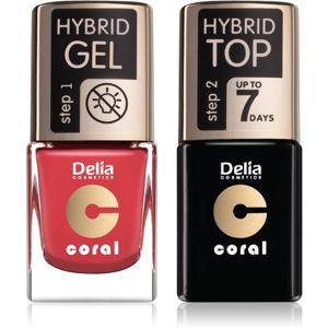 Delia Cosmetics Coral Nail Enamel Hybrid Gel výhodné balení na nehty pro ženy odstín 18
