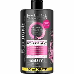 Eveline Cosmetics FaceMed+ čisticí a odličovací micelární voda s detoxikačním účinkem 650 ml