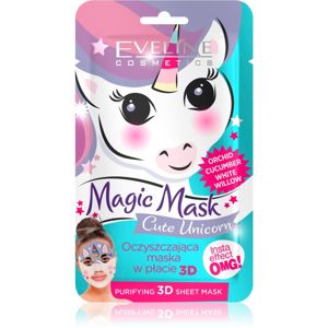 Eveline Cosmetics Magic Mask Cute Unicorn textilní 3D hloubkově čisticí maska