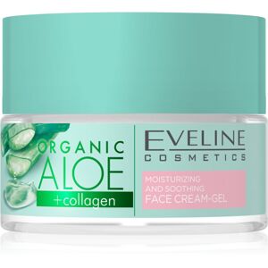 Eveline Cosmetics Organic Aloe+Collagen aktivní intenzivně hydratační gel-krém se zklidňujícím účinkem 50 ml