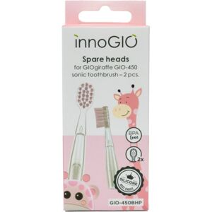 innoGIO GIOGiraffe Spare Heads for Sonic Toothbrush náhradní hlavice pro sonický bateriový zubní kartáček pro děti GIOGiraffe Sonic Toothbrush Pink 2