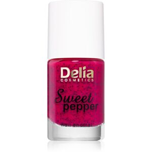Delia Cosmetics Sweet Pepper Black Particles lak na nehty odstín 05 Raspberry 11 ml