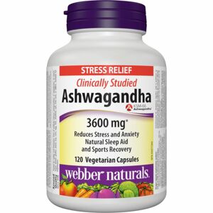 Webber Naturals Ashwagandha 3600 mg podpora psychické pohody 120 ks