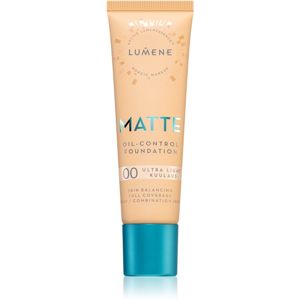 Lumene Matte Oil-Control fluidní make-up pro mastnou a smíšenou pleť odstín 00 Ultra Light 30 ml