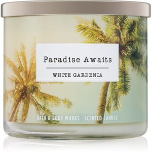 Bath & Body Works White Gardenia vonná svíčka III. Paradise Awaits 411 g