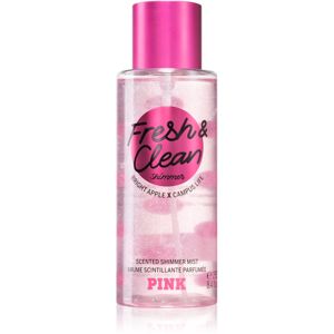 Victoria's Secret PINK Fresh & Clean Shimmer parfémovaný tělový sprej se třpytkami pro ženy 250 ml