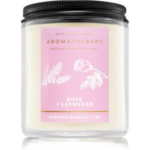 Bath & Body Works Aromatherapy Rose & Lavender vonná svíčka 198 g