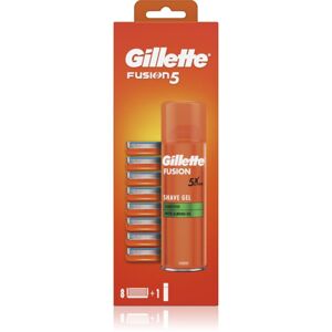 Gillette Fusion5 Sensitive gel na holení + náhradní břity 8 ks 8 ks