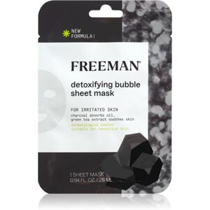 Freeman Essentials Charcoal & Green Tea detoxikační plátýnková maska pro mastnou pleť 28 ml