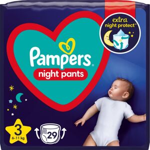 Pampers Night Pants Size 3 jednorázové plenkové kalhotky na noc 6-11 kg 29 ks