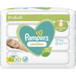 Pampers Sensitive Plastic Free vlhčené čisticí ubrousky pro děti pro citlivou pokožku 4x52 ks