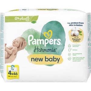 Pampers Harmonie New Baby vlhčené čisticí ubrousky pro děti 4x46 ks