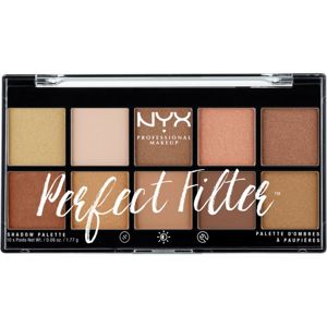NYX Professional Makeup Perfect Filter Shadow Palette paleta očních stínů odstín 01 Golden Hour 10 x 1,77 g
