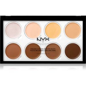 NYX Professional Makeup Highlight & Contour Cream PRO konturovací paletka 8 x 2,7 g