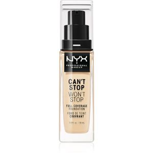 NYX Professional Makeup Can't Stop Won't Stop Full Coverage Foundation vysoce krycí make-up odstín 6.3 Warm Vanilla 30 ml