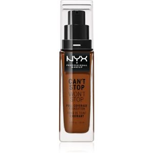 NYX Professional Makeup Can't Stop Won't Stop vysoce krycí make-up odstín 25 Deep Ebony 30 ml