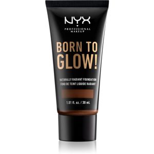 NYX Professional Makeup Born To Glow tekutý rozjasňující make-up odstín 22.7 Deep Walnut 30 ml